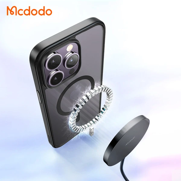 خرید قاب نیمه شفاف مگ سیف iPhone 15 Pro مارک اصلی Mcdodo خرید قاب نیمه شفاف مگ سیف iPhone 15 Pro مارک اصلی Mcdodo