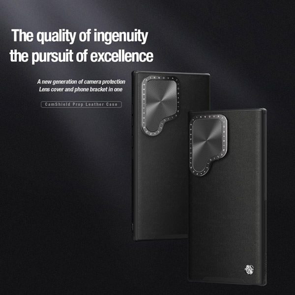 خرید قاب چرمی مگنتی کمرا استند نیلکین Samsung Galaxy S24 Ultra مدل CamShield Prop Leather Magnetic