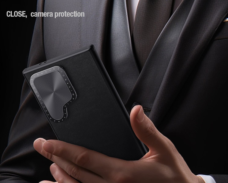 خرید قاب چرمی کمرا استند نیلکین Samsung Galaxy S24 Ultra مدل CamShield Prop Leather