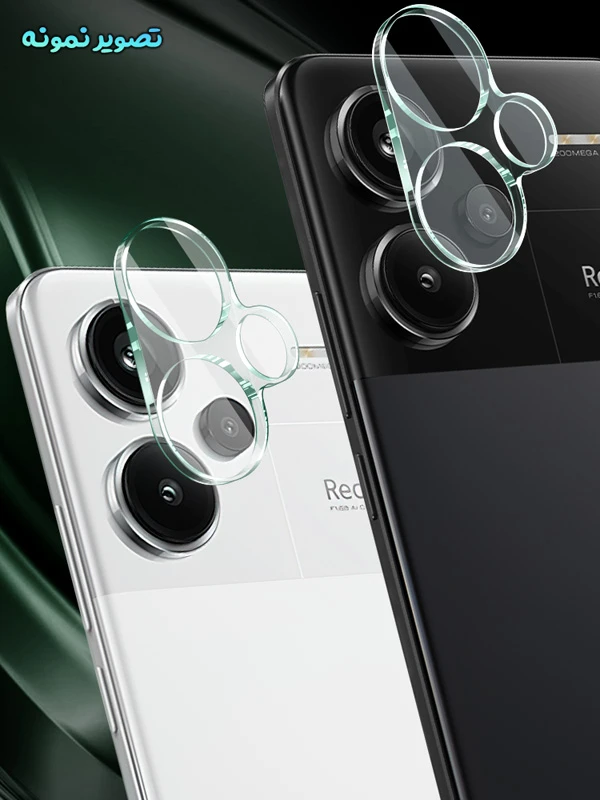 خرید محافظ لنز شیشه ای تمام شفاف Xiaomi Redmi Note 13 Pro Plus Plus مدل 3D