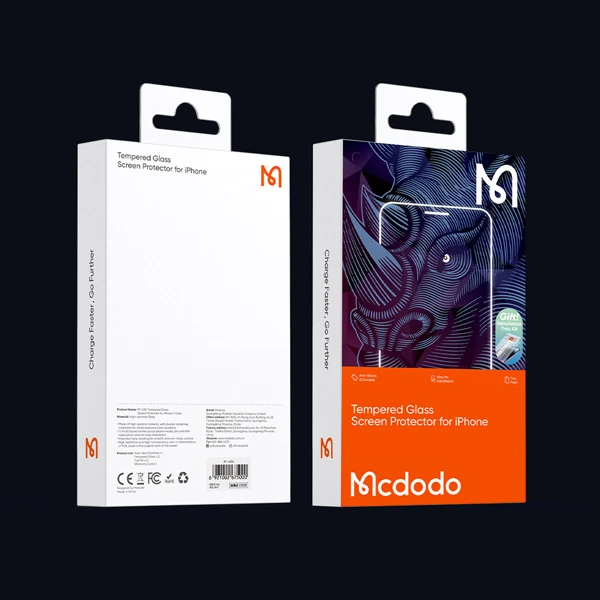 خرید گلس شیشه ای شفاف با ابزار مخصوص نصب iPhone 15 Plus مارک اصلی Mcdodo