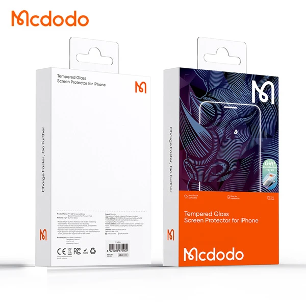 خرید گلس شیشه ای شفاف با ابزار مخصوص نصب iPhone 15 Plus مارک اصلی Mcdodo