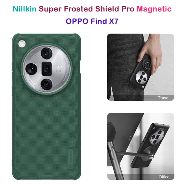 قاب ضد ضربه مگنتی نیلکین Oppo Find X7 مدل Super Frosted Shield Pro Magnetic