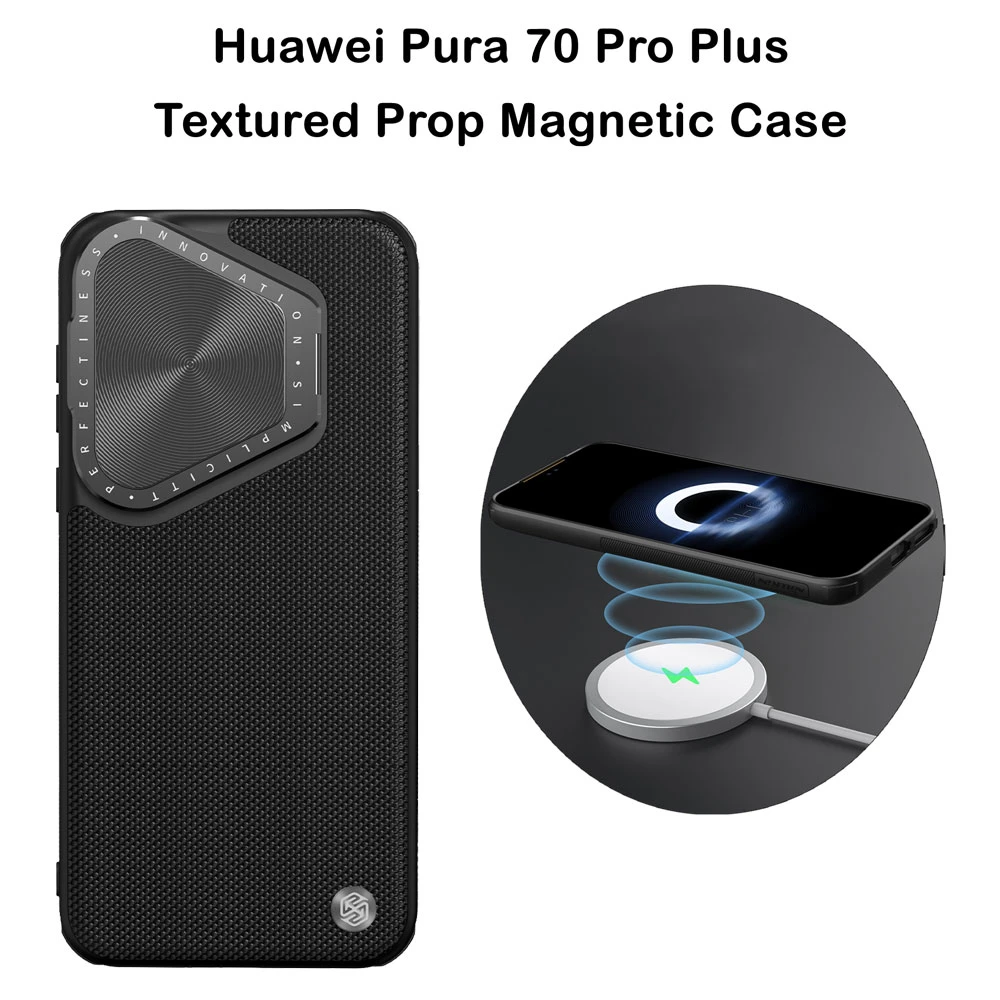 خرید قاب محافظ مگنتی کمرا استند نیلکین Huawei Pura 70 Pro Plus مدل Textured Prop Magnetic