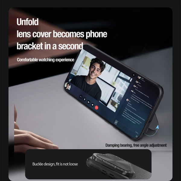 خرید قاب محافظ مگنتی کمرا استند نیلکین Huawei Pura 70 Pro Plus مدل Textured Prop Magnetic