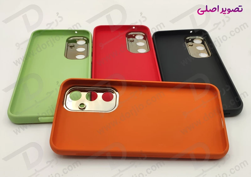 خرید قاب چرمی فریم طلایی محافظ دوربین دار Samsung Galaxy A25