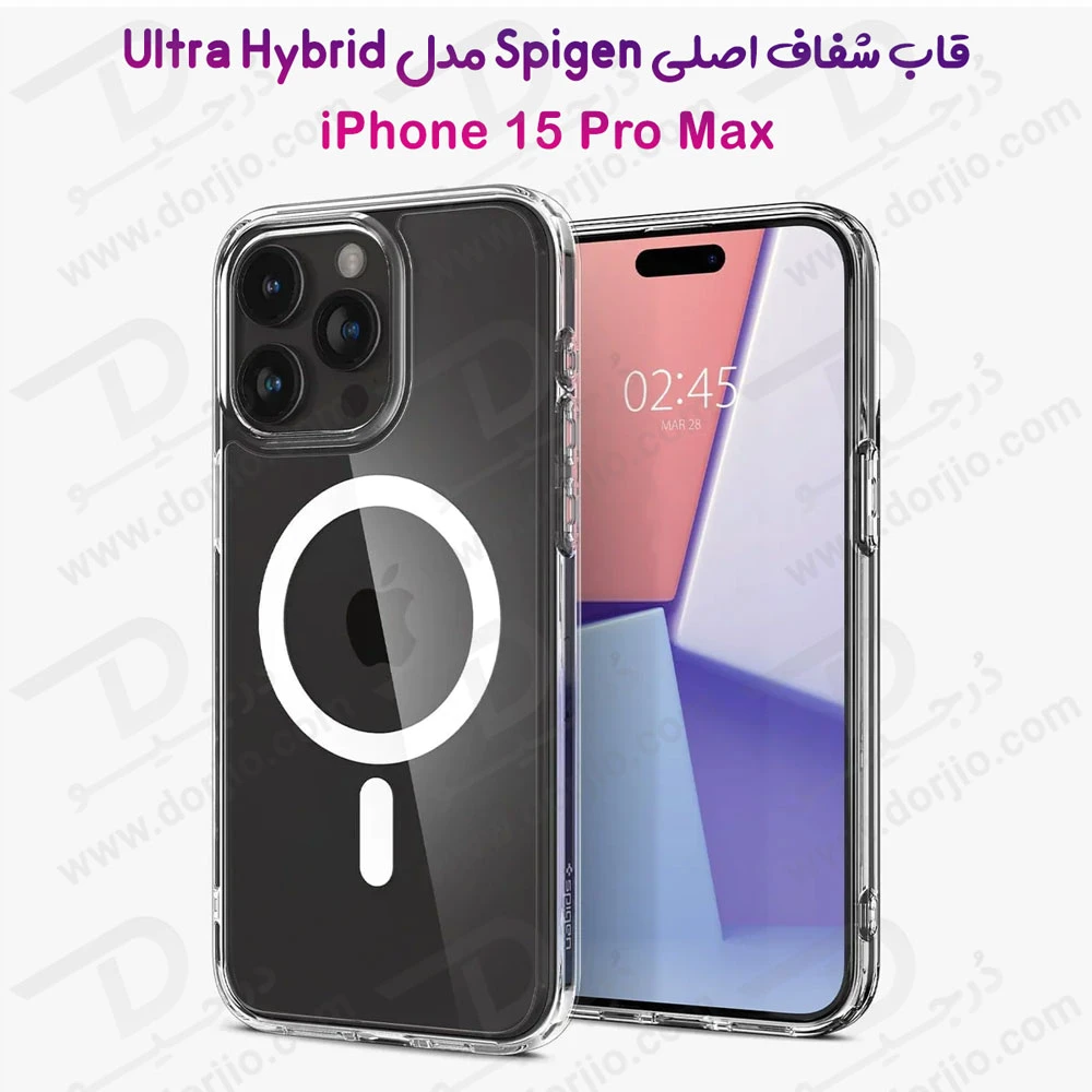 خرید کریستال کاور شفاف iPhone 15 Pro Max مارک Spigen مدل Neo Hybrid