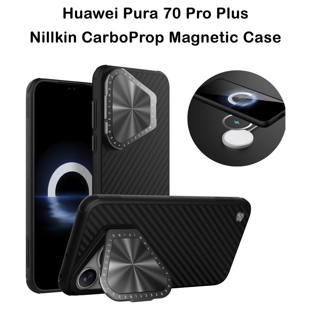 قاب ضد ضربه مگنتی کمرا استند نیلکین Huawei Pura 70 Pro Plus مدل CarboProp Magnetic