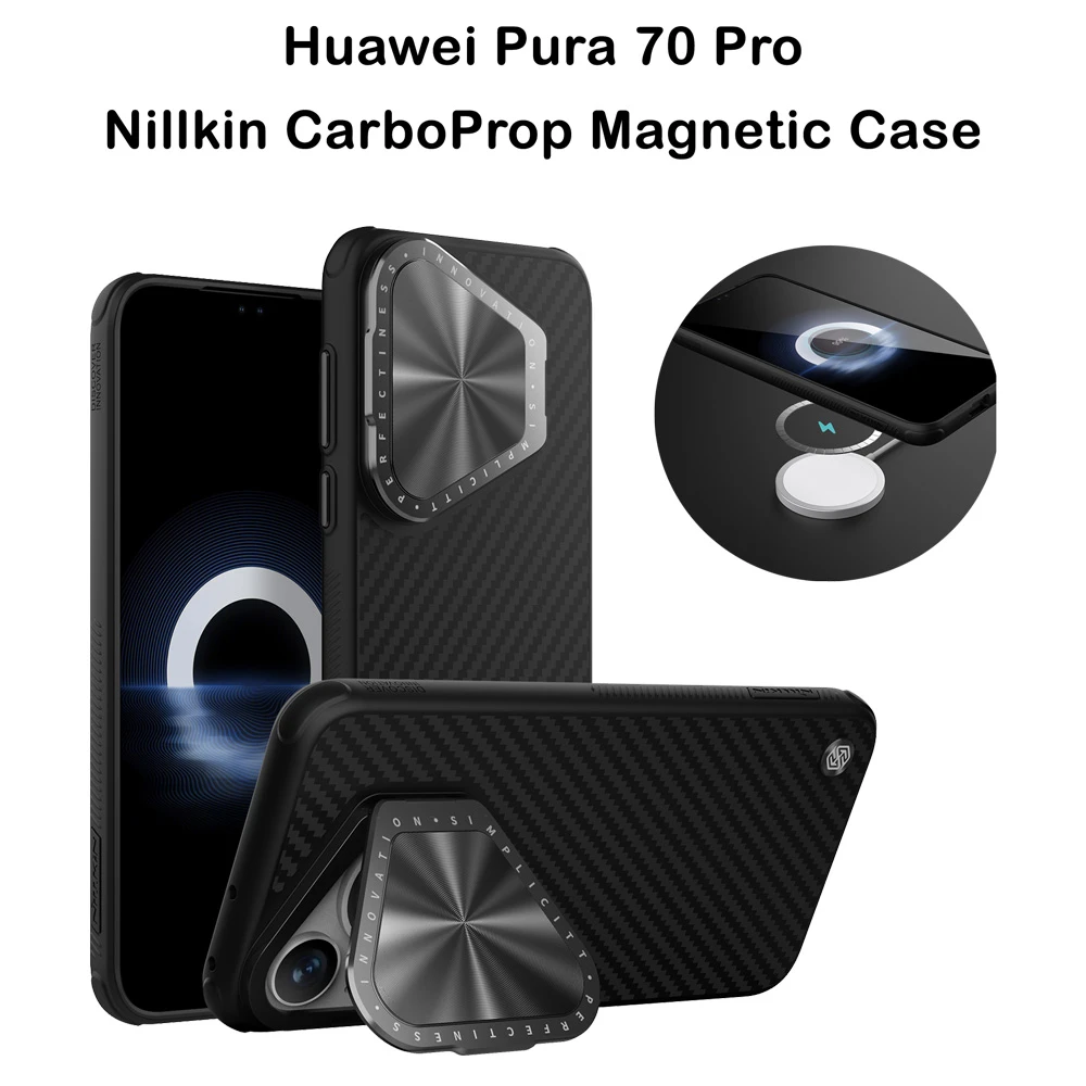 قاب ضد ضربه مگنتی کمرا استند نیلکین Huawei Pura 70 Pro مدل CarboProp Magnetic