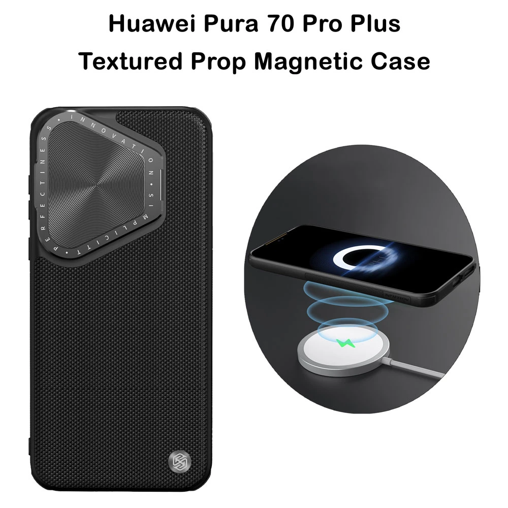 قاب محافظ مگنتی کمرا استند نیلکین Huawei Pura 70 Pro Plus مدل Textured Prop Magnetic