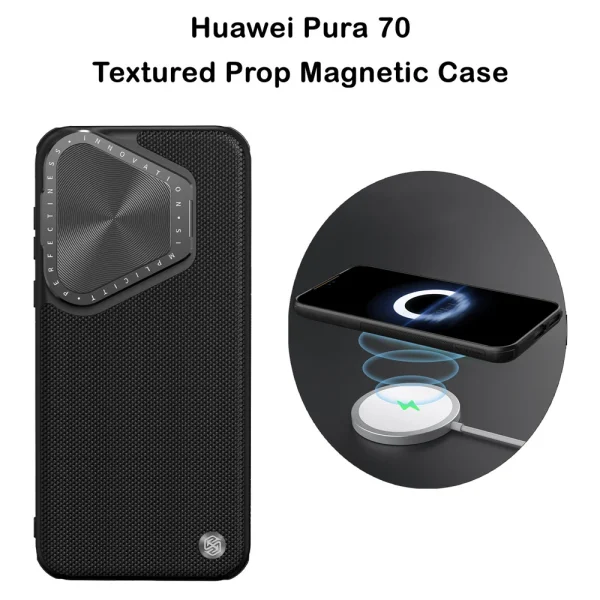خرید قاب محافظ مگنتی کمرا استند نیلکین Huawei Pura 70 مدل Textured Prop Magnetic