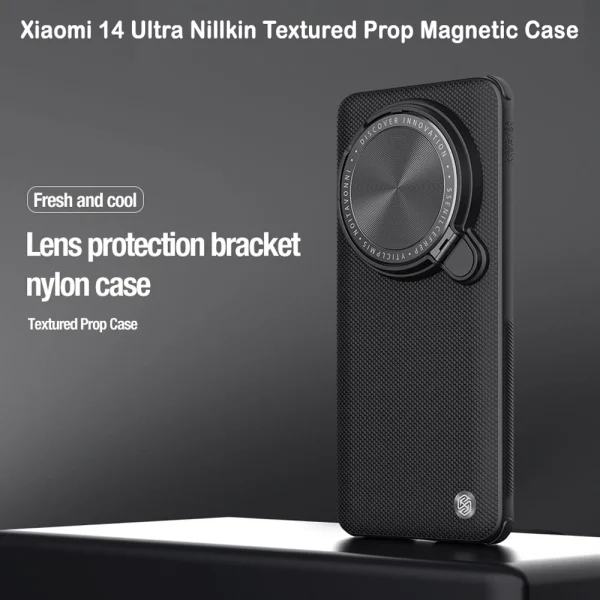 خرید قاب محافظ کمرا استند نیلکین Xiaomi 14 Ultra مدل Textured Prop