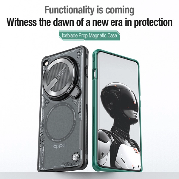 خرید قاب پشت کریستال کمرا استند نیلکین ویژه Oppo Find X7 مدل Iceblade Prop Magnetic