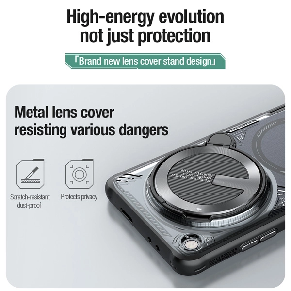 خرید قاب پشت کریستال کمرا استند نیلکین ویژه Oppo Find X7 مدل Iceblade Prop Magnetic