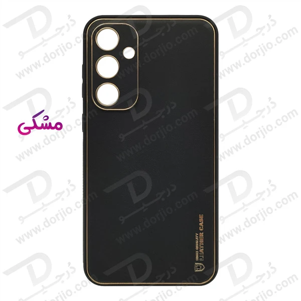 خرید قاب چرمی فریم طلایی محافظ دوربین دار Samsung Galaxy A15