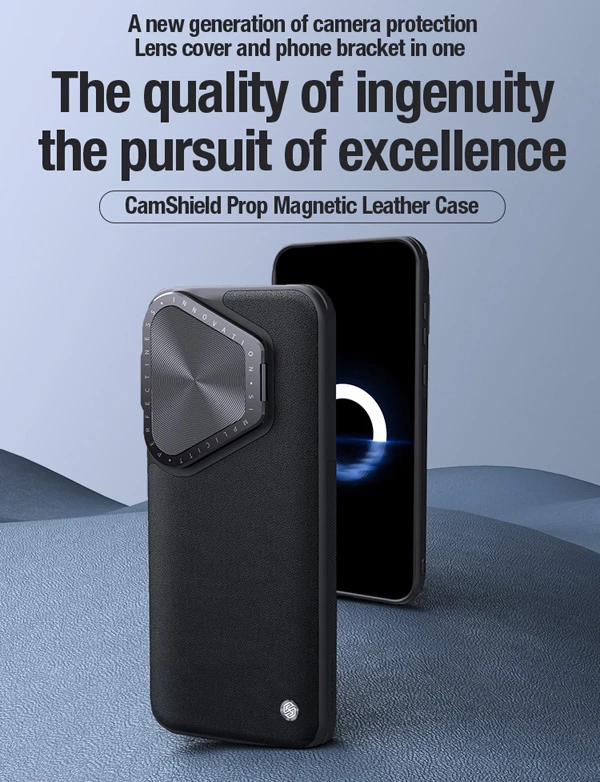 خرید قاب چرمی مگنتی کمرا استند نیلکین Huawei Pura 70 Pro مدل CamShield Prop Leather Magnetic