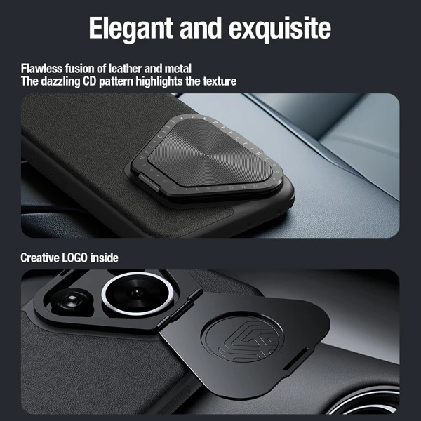 خرید قاب چرمی کمرا استند نیلکین Huawei Pura 70 Pro Plus مدل CamShield Prop Leather