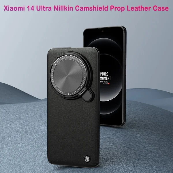 خرید قاب چرمی کمرا استند نیلکین Xiaomi 14 Ultra مدل CamShield Prop Leather