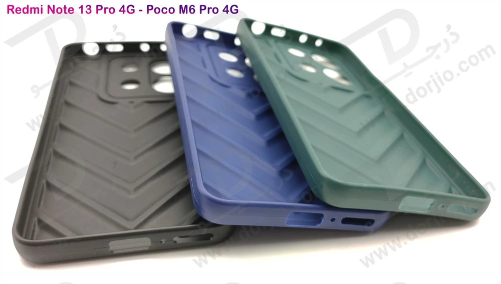 خرید قاب ژله ای برجسته Xiaomi Poco M6 Pro 4G طرح Rhombus