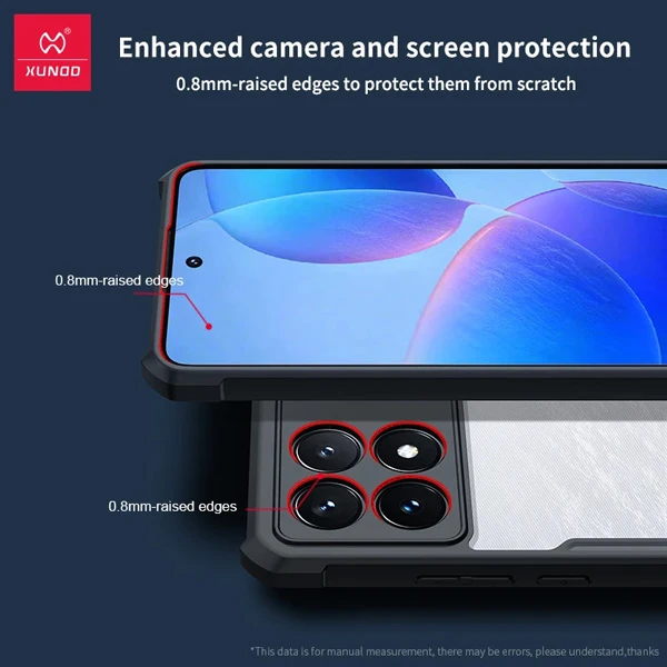 خرید کریستال شیلد شفاف گوشی Xiaomi Redmi K70E مارک XUNDD سری Beatle