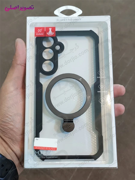 خرید گارد شفاف رینگ استند مگ سیف Samsung Galaxy S24 مارک XUNDD سری Beatle Magnetic Holder