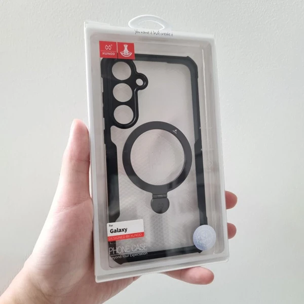 خرید گارد شفاف رینگ استند مگ سیف Samsung Galaxy S24 مارک XUNDD سری Beatle Magnetic Holder