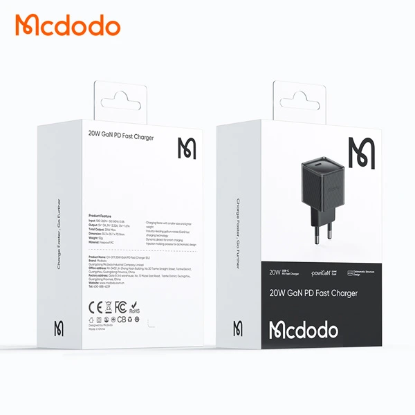 خرید شارژر دیواری 20W وات Gan PD مک دودو مدل Mcdodo CH-377