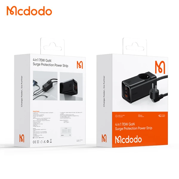 خرید محافظ برق و آداپتور شارژ 70 وات Gan مک دودو مدل Mcdodo CH-4620