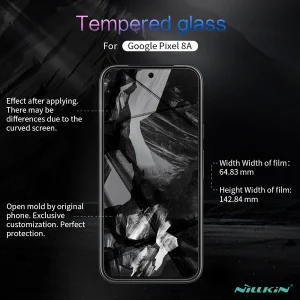 خرید محافظ صفحه نمایش شیشه ای Google Pixel 8a مارک نیلکین مدل H+Pro Anti-Explosion