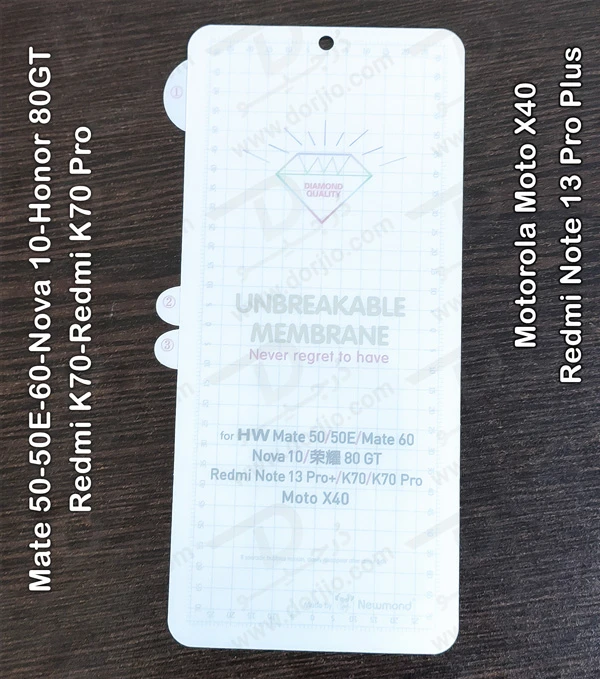 خرید نانو برچسب هیدوروژل شفاف صفحه نمایش Xiaomi Redmi K70 Pro مدل Unbreakable Hydrogel