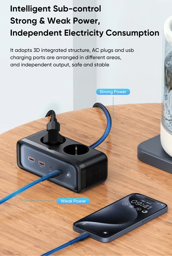 خرید چند راهی محافظ برق 2 پورت و آداپتور شارژ 70 وات Gan مک دودو مدل Mcdodo CH-4610