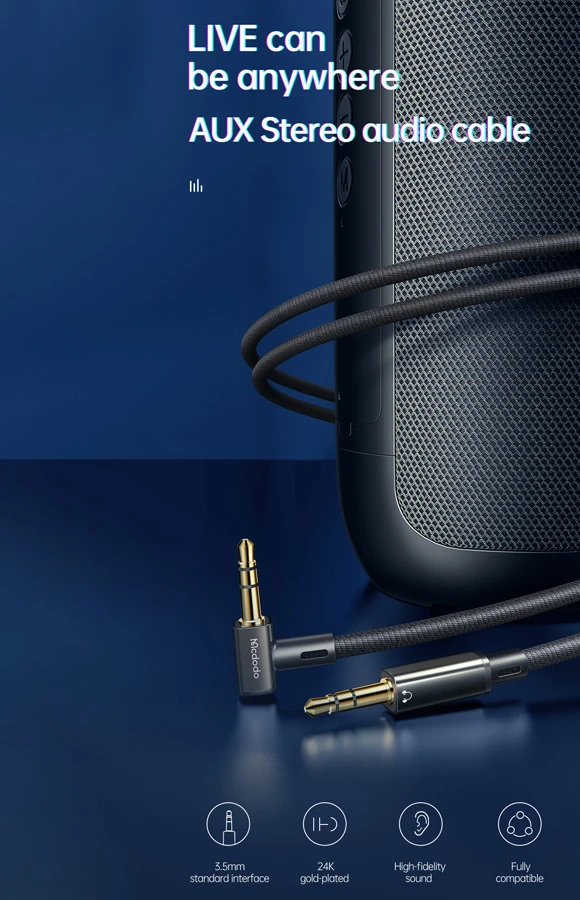 خرید کابل 1.2 متری صدا AUX مک دودو مدل Mcdodo CA-759 خرید کابل 1.2 متری صدا AUX مک دودو مدل Mcdodo CA-759