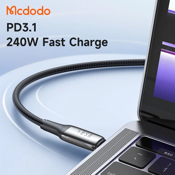 خرید کابل شارژ و دیتا 240 وات 1.2 متری USB 4.0 دو سر Type-C مک دودو مدل Mcdodo CA-2990