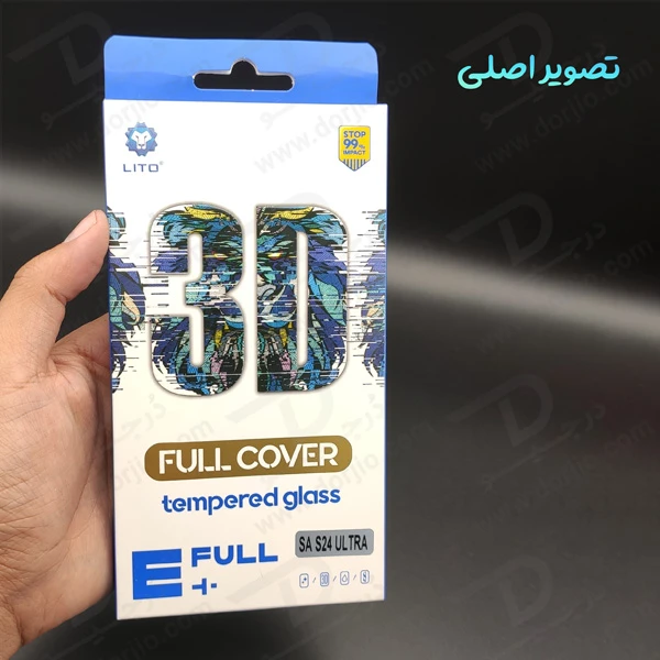 خرید گلس شیشه ای Samsung Galaxy S24 Ultra مارک LITO مدل 3D Full Cover