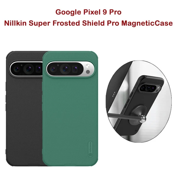 خرید قاب ضد ضربه مگنتی نیلکین Google Pixel 9 Pro مدل Super Frosted Shield Pro Magnetic