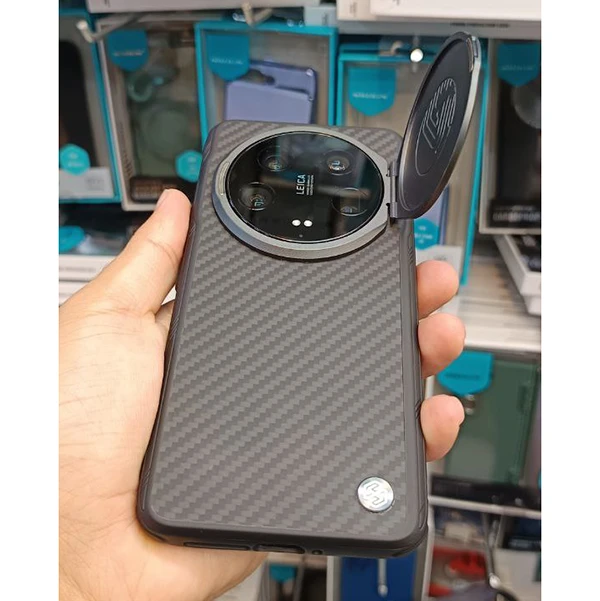 خرید قاب ضد ضربه کمرا استند نیلکین Xiaomi 14 Ultra مدل CarboProp