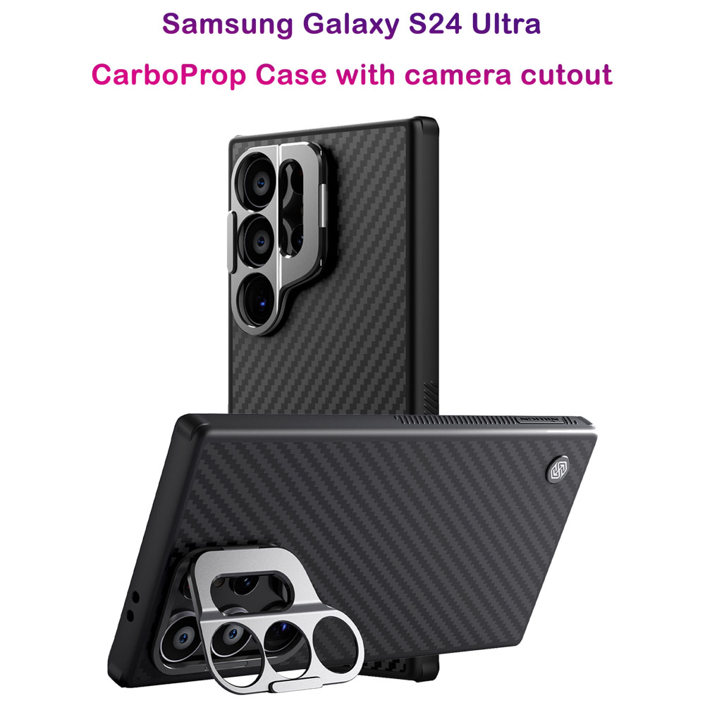خرید گارد ضد ضربه کمرا استند نیلکین Samsung Galaxy S24 Ultra مدل CarboProp