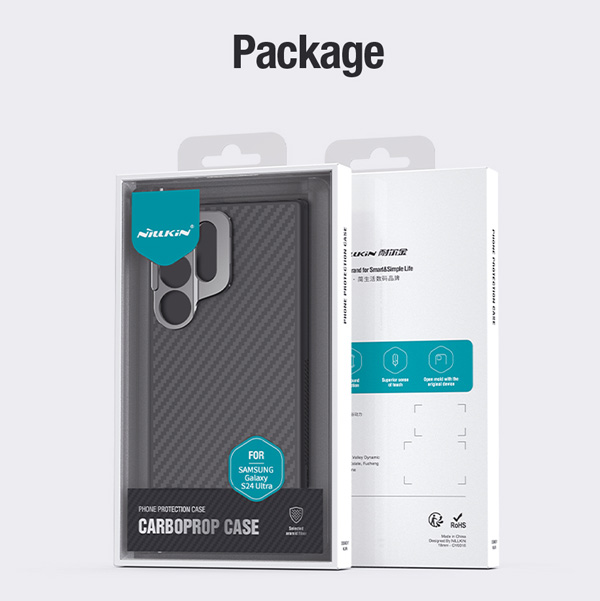 خرید گارد ضد ضربه کمرا استند نیلکین Samsung Galaxy S24 Ultra مدل CarboProp