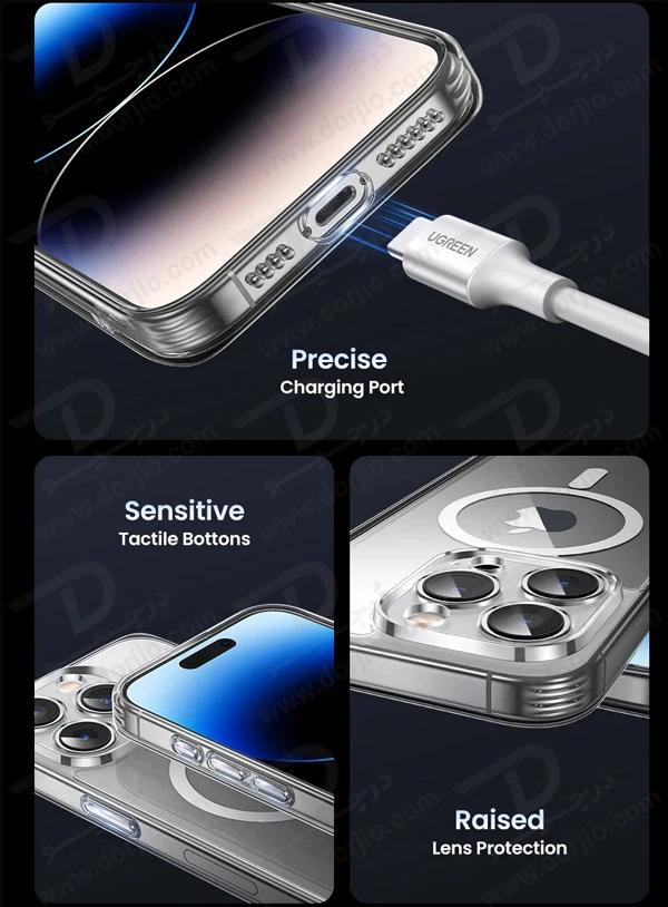 خرید کریستال کاور شفاف مگ سیف iPhone 14 Pro مارک XUNDD مدل Ice