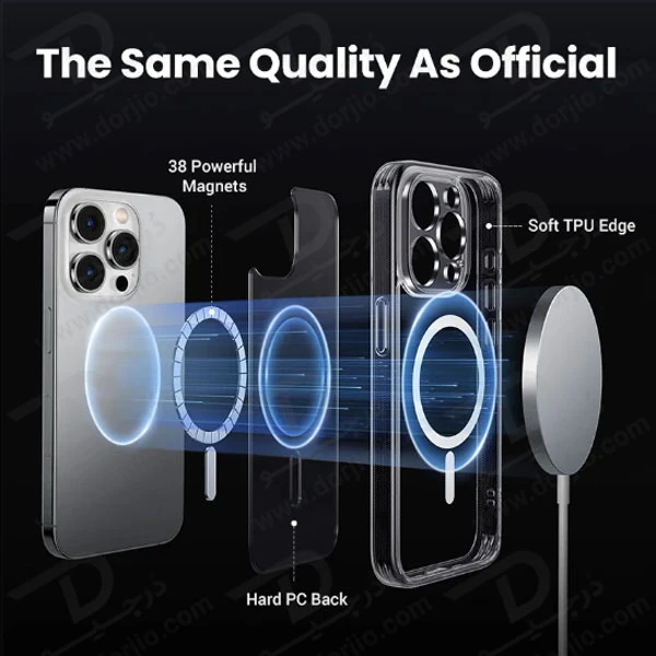 خرید کریستال کاور شفاف مگ سیف iPhone 14 Pro مارک XUNDD مدل Ice