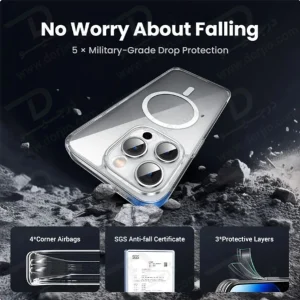 خرید کریستال کاور شفاف مگ سیف iPhone 14 Pro مارک XUNDD مدل Ice