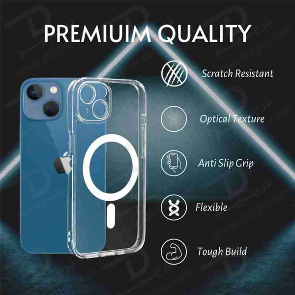 خرید کریستال کاور شفاف مگ سیف iPhone 15 مارک XUNDD مدل Ice