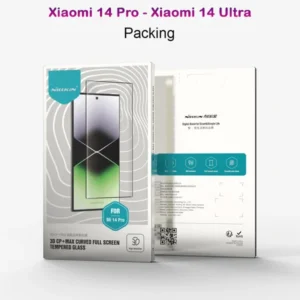 خرید گلس شیشه ای دور چسب نیلکین Xiaomi 14 Ultra مدل 3D CP+MAX
