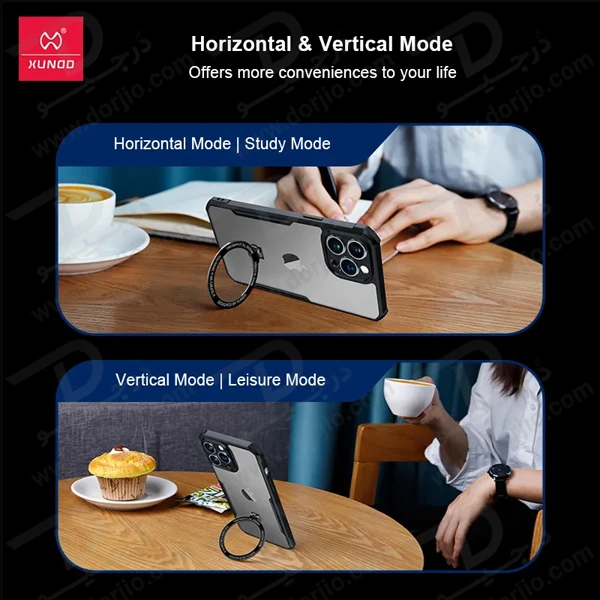 خرید گارد شفاف رینگ استند مگ سیف iPhone 14 مارک XUNDD سری Beatle Magnetic Holder