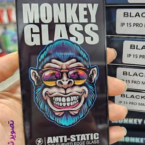خرید گلس شفاف تمام صفحه IPhone 15 Pro Max مدل Monkey Anti-Static