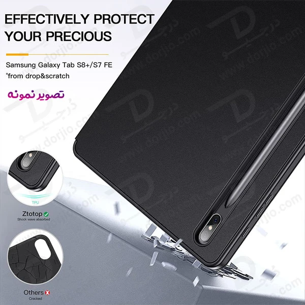 خرید فلیپ کاور چرمی تبلت Samsung Galaxy Tab S8 Plus مارک XUNDD سری Leather