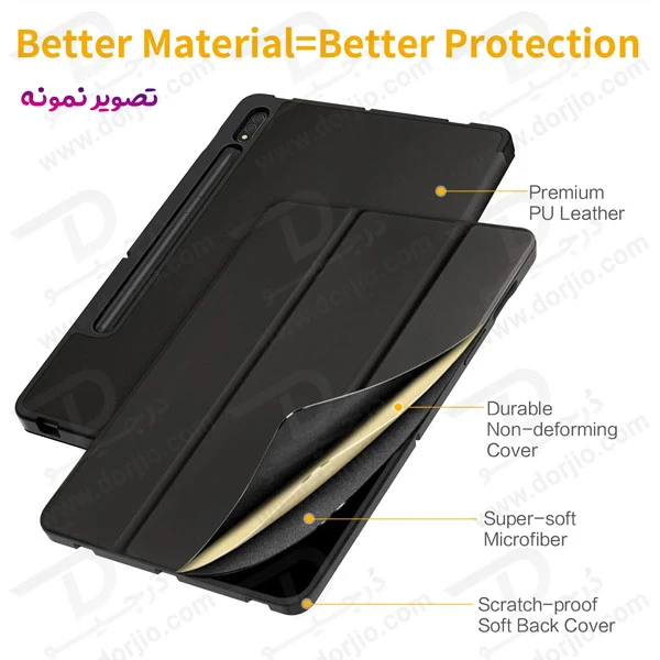 خرید فلیپ کاور چرمی تبلت Samsung Galaxy Tab S8 Plus مارک XUNDD سری Leather