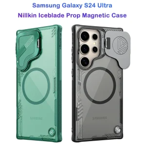 قاب کریستالی مگنتی کمرا استند نیلکین Samsung Galaxy S24 Ultra مدل Iceblade Prop Magnetic