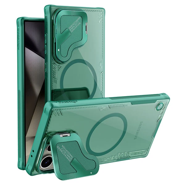 خرید قاب کریستالی مگنتی کمرا استند نیلکین ویژه Samsung Galaxy S24 Ultra مدل Iceblade Prop Magnetic