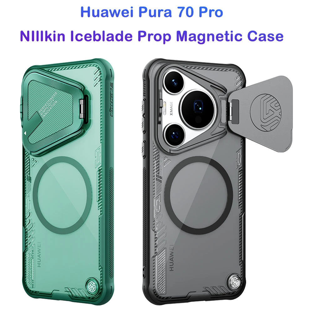 خرید قاب کریستالی مگنتی کمرا استند نیلکین Huawei Pura 70 Pro مدل Iceblade Prop Magnetic
